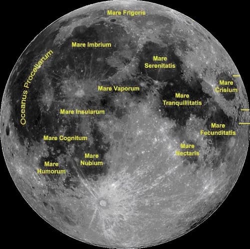 principali mari lunari